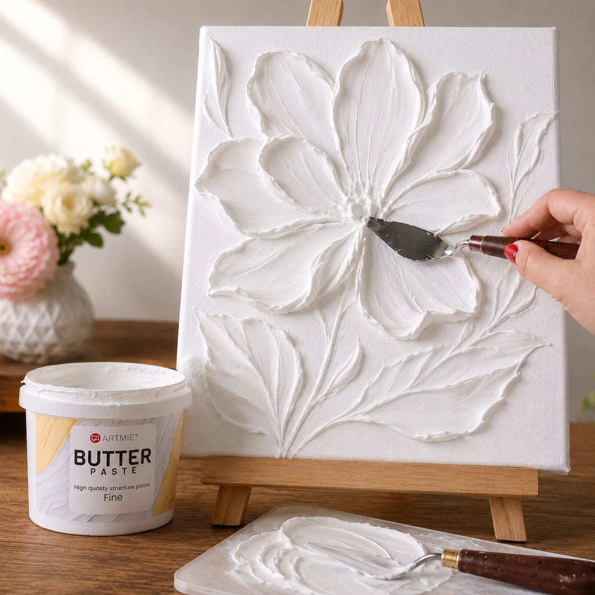 Цветна 3D релјефна слика создадена со текстурна паста ARTMIE Butter Fine