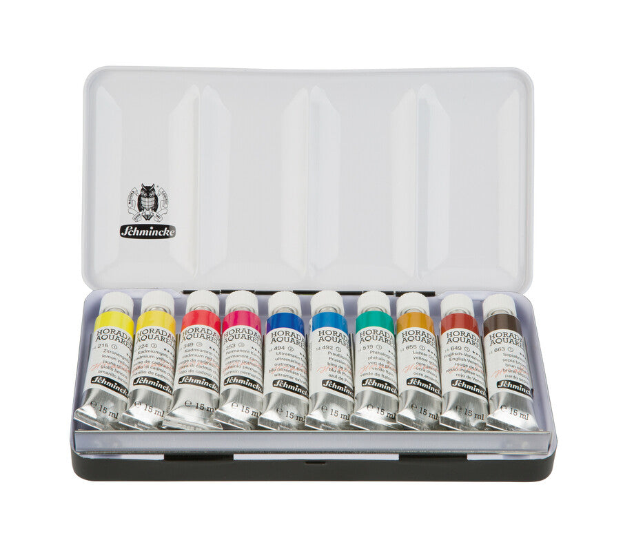 Метален сет акварелни бои Schmincke HORADAM 10 x 15 ml