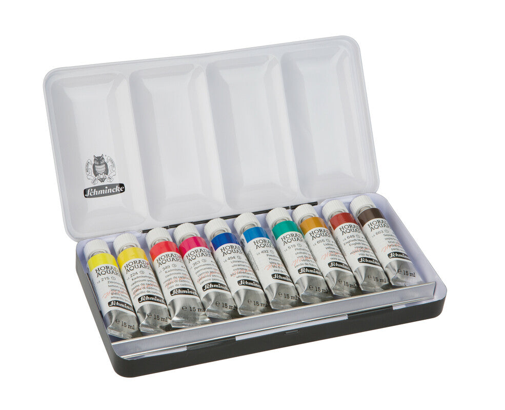 Метален сет акварелни бои Schmincke HORADAM 10 x 15 ml