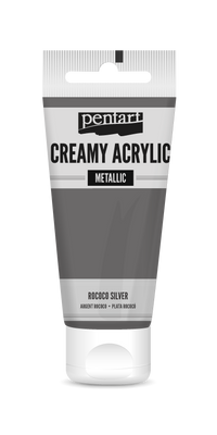 creamy acrylic metallic 60 ml – рококо сребрена