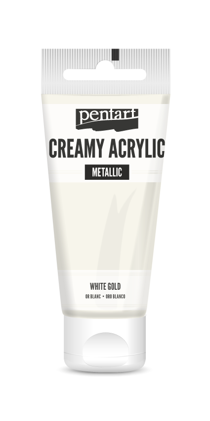 creamy acrylic metallic 60 ml – бело злато