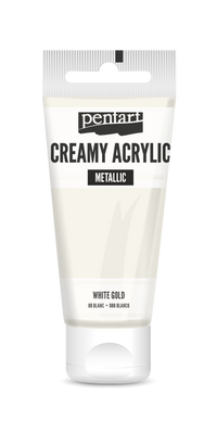 creamy acrylic metallic 60 ml – бело злато
