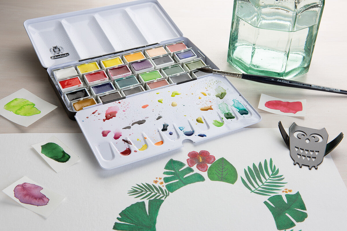 Schmincke AKADEMIE Aquarell празна метална кутија за акварел, 24 x цели коцки