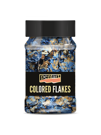 Снегулки од метална фолија Pentart 100 ml – blue - gold