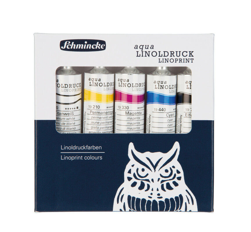 Сет бои за линорез Schmincke aqua-LINOPRINT, 5 x 20 ml