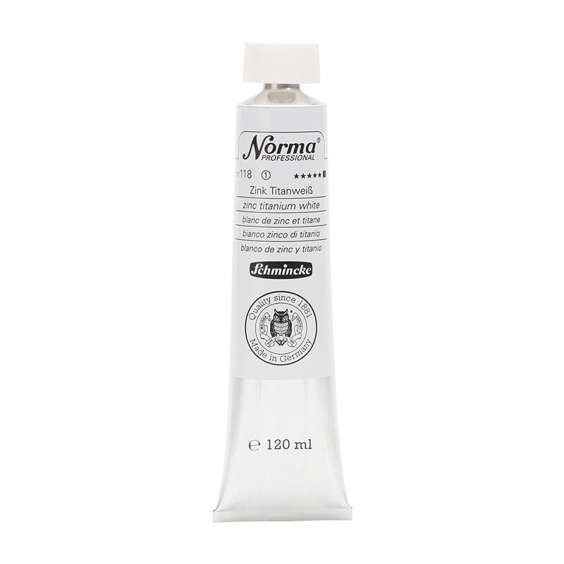 Маслени бои Schmincke Norma Professional 120 ml – 118 Цинк-титаниум бела