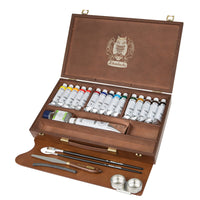Дрвена кутија Schmincke NORMA Professional, 15 x 35 ml + бела 120 ml
