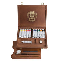 Дрвена кутија со маслени бои Schmincke NORMA Professional 11 x 35 ml + прибор