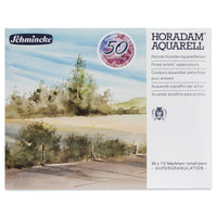 Дрвен сет акварелни бои Schmincke HORADAM Super Granulation – 50 x 1/2 коцка