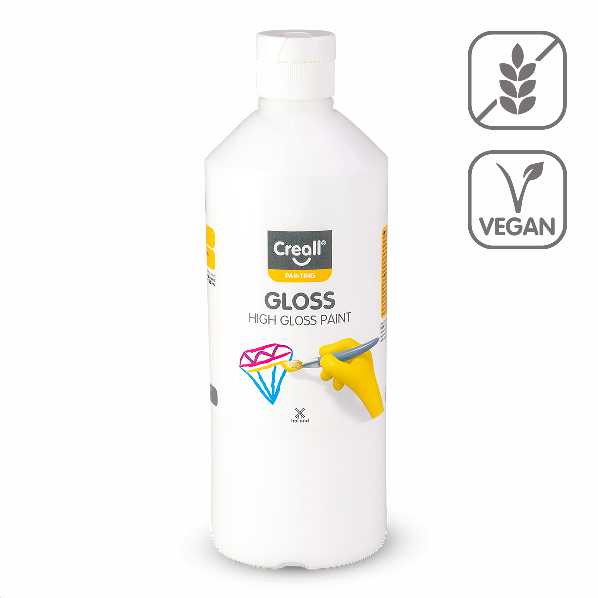 Сјајна поливинилна боја Creall Gloss 500 ml – бела