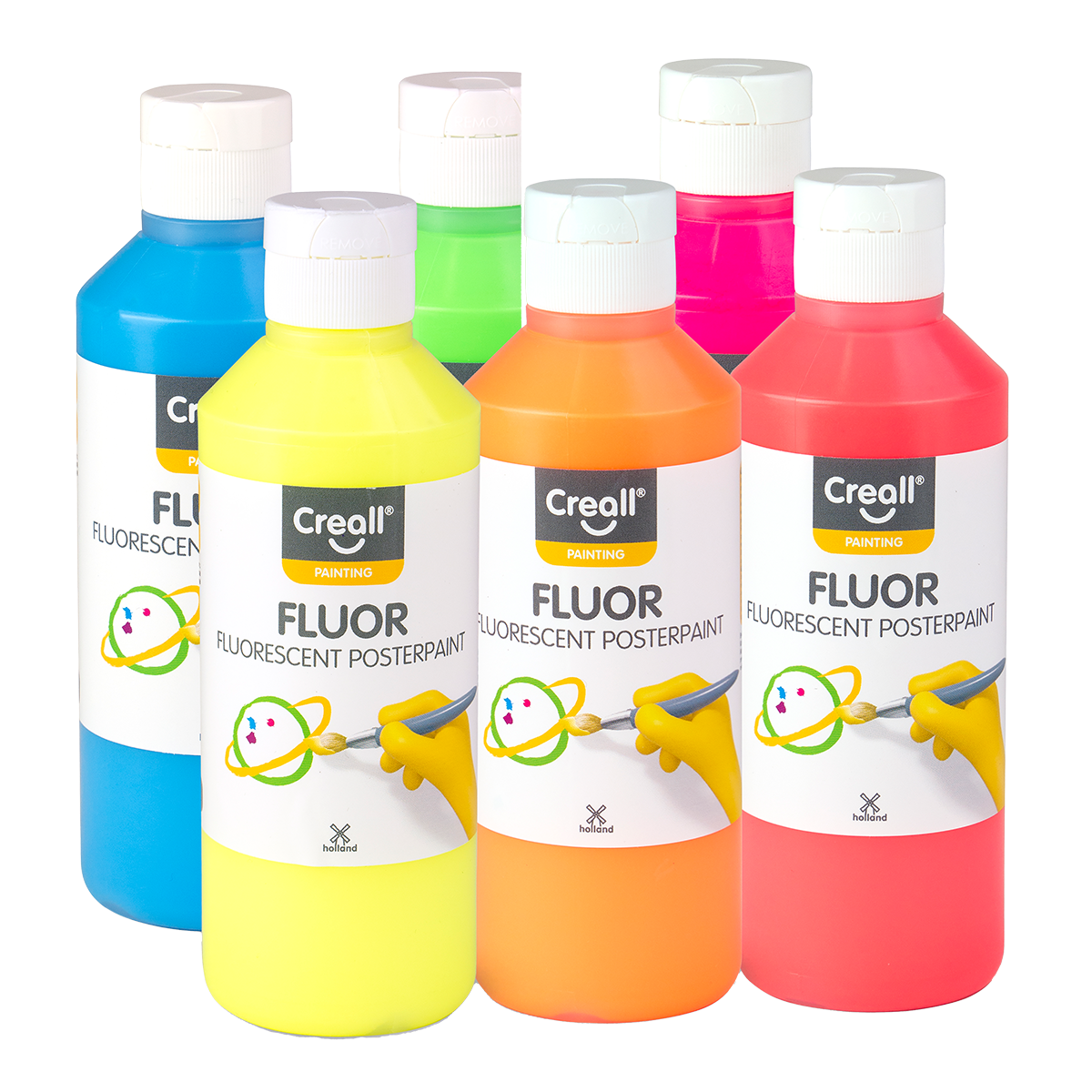 Creall сет темперни бои Fluor, 6 × 250 ml, микс бои