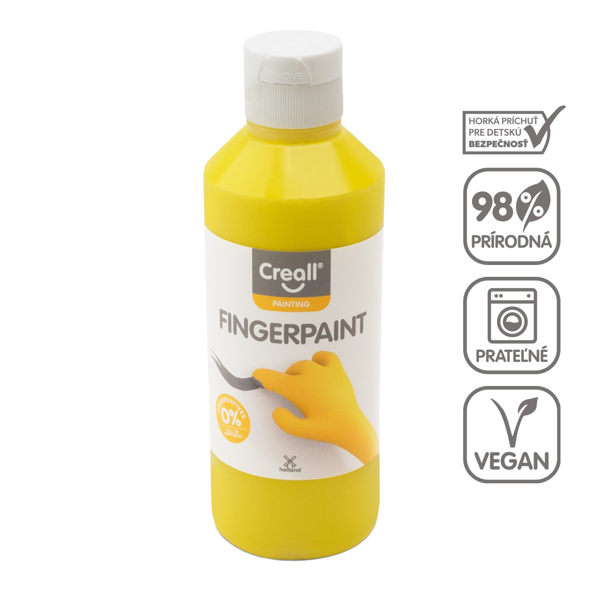 Боја за сликање со прсти Creall 250 ml – жолта