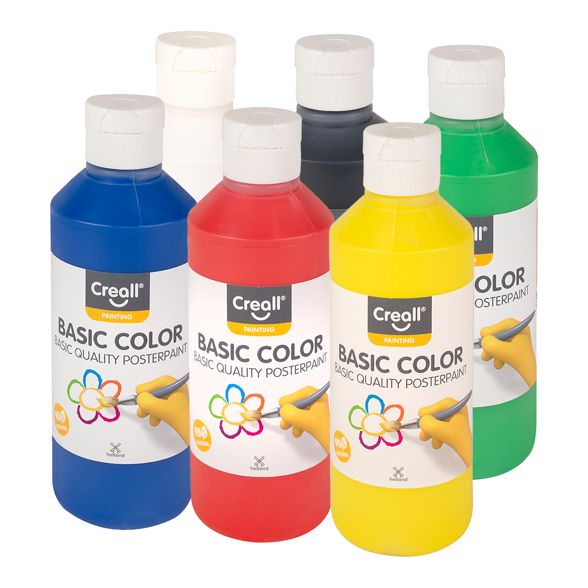 Темперни бои Creall – сет 6 × 250 ml, микс бои