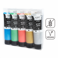 Creall сет акрилни бои Studio acrylics, 5 x 120 ml, микс – металик ×