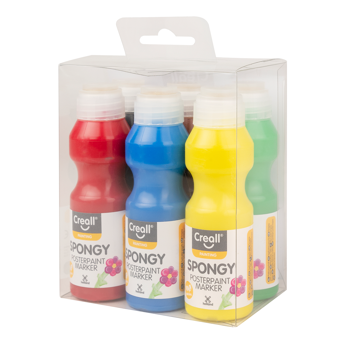 Сет темперни бои со сунѓерче Creall Spongy – 6 × 70 ml