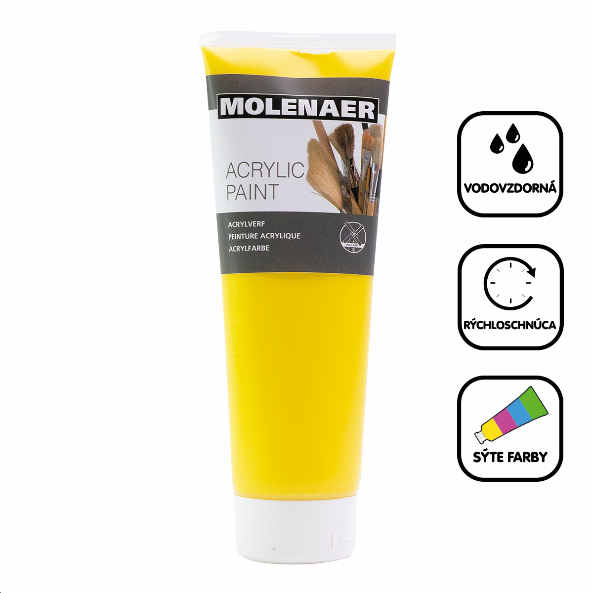 Акрилна боја Molenaer 250 ml – жолта