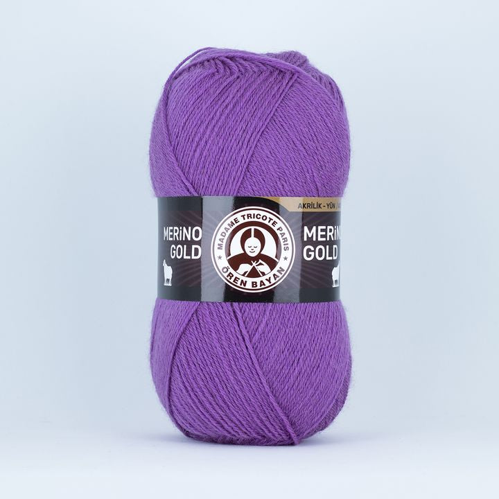 Предиво за плетење Madame Tricote Paris Merino Gold 100 g – виолетова