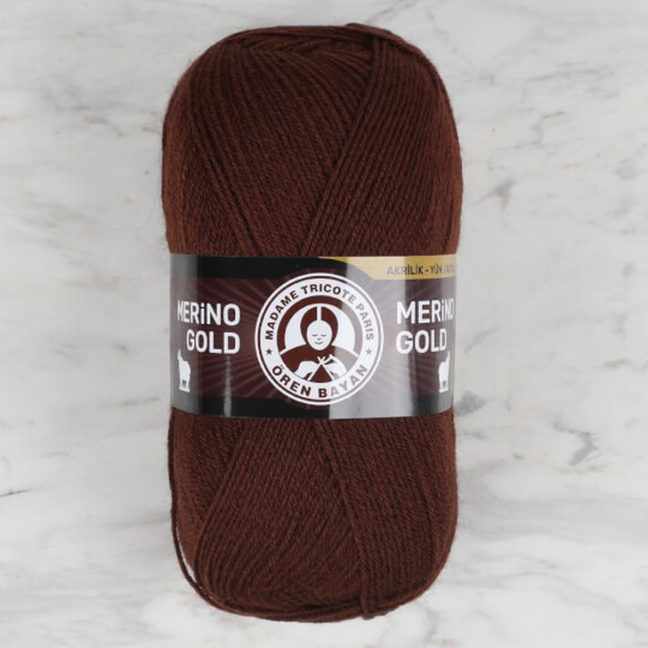 Предиво за плетење Madame Tricote Paris Merino Gold 100 g – темно кафеава