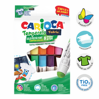Carioca темперни бои за текстил во стик – сет 10 пар.
