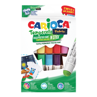 Carioca темперни бои за текстил во стик – сет 10 пар.
