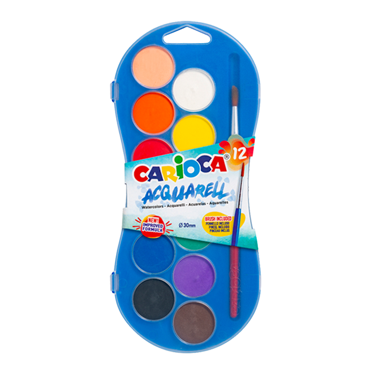 Carioca водени бои – сет од 12 бои со четка