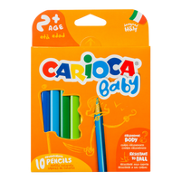 Тристрани дрвени боички Carioca Baby 2+, 10 пар.