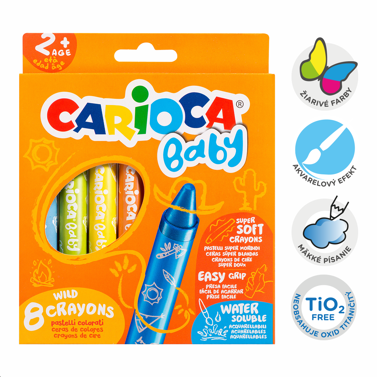 Carioca восочни боички Baby Wild 2+, 8 пар.