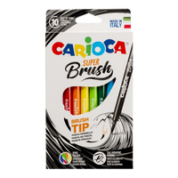 Фломастери Carioca Brush со врв во форма на четка, 10 парчиња, микс бои