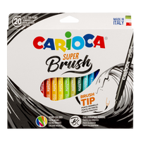 Carioca Brush фломастери со врв во форма на четка, 20 пар., микс бои