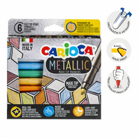 Carioca фломастери Metallic, врв, микс бои