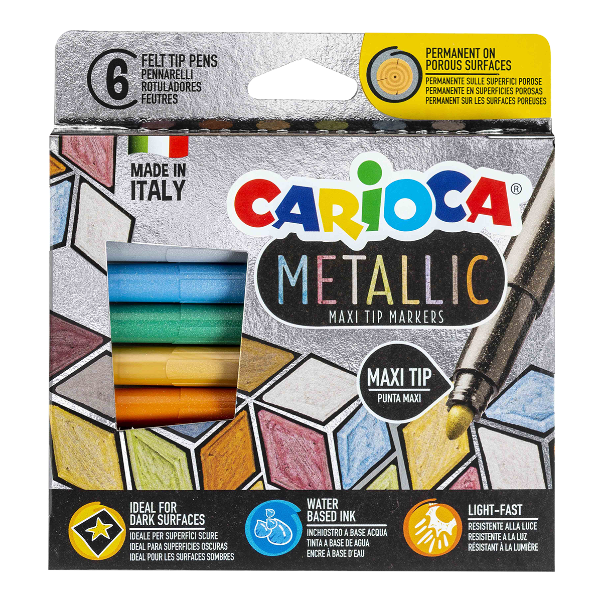 Carioca фломастери Metallic, врв, микс бои