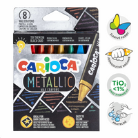 Триаголни восочни боички Carioca Metallic, 8 пар.