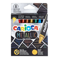 Триаголни восочни боички Carioca Metallic, 8 пар.