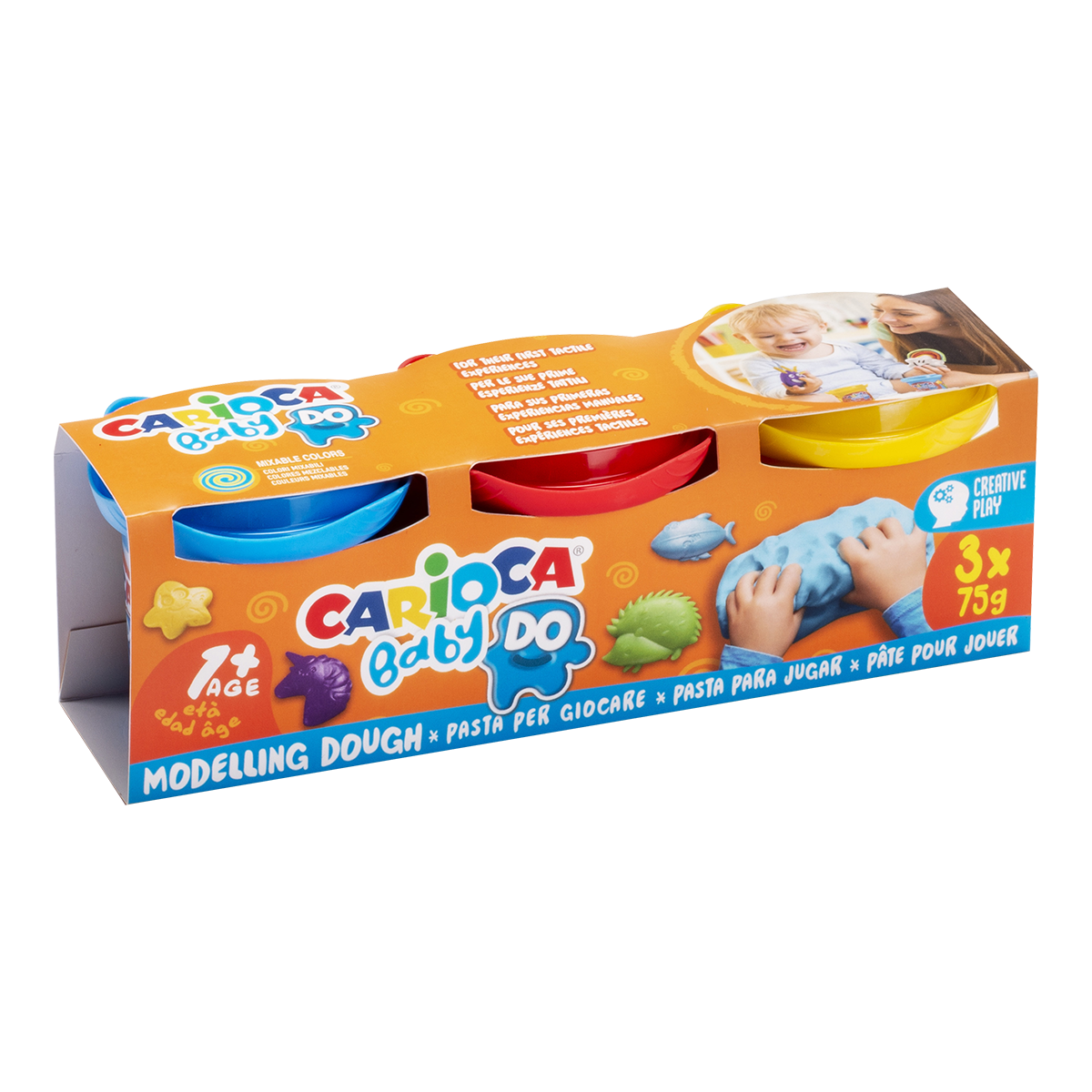 Carioca Baby Do 1+ пластелин за моделирање, 3 × 75 g, микс бои