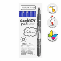 Тенки лајнери Carioca Fineliner 0,5 mm – 12 пар. – темносина