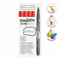 Тенки лајнери Carioca Fineliner 0,5 mm – 12 пар. – црвена