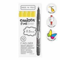 Тенки лајнери Carioca Fineliner 0,5 mm – 12 пар. – жолта