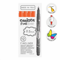 Тенки лајнери Carioca Fineliner 0,5 mm – 12 пар. – портокалова