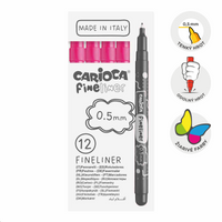 Тенки лајнери Carioca Fineliner 0,5 mm – 12 пар. – розова