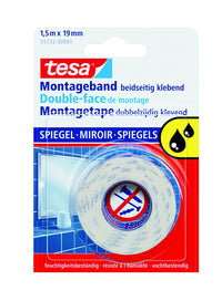 Двострана монтажна пенлива лента за огледала tesa, бела, 19 mm