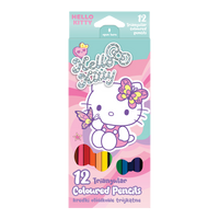 Тристрани дрвени боички Colorino Hello Kitty - 12 бои