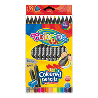 Троаголни JUMBO дрвени боички Colorino од црно дрво со острилка - 12 бои