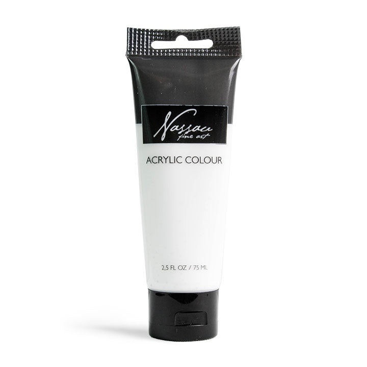 Акрилна боја на Nassau Fine Art во туба од 75 ml – бела