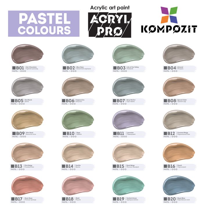 ACRYL PRO Композитен пастелен акрилен сет за бои - 3