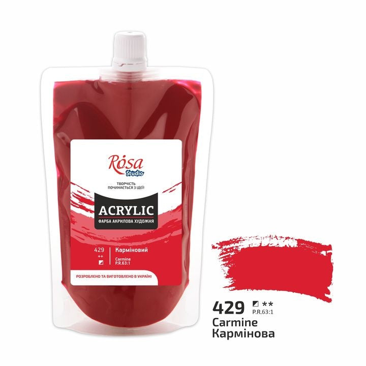 Акрилна боја, 200 ml, ROSA STUDIO | разни бои — 430 Лимон жолта — слика 55