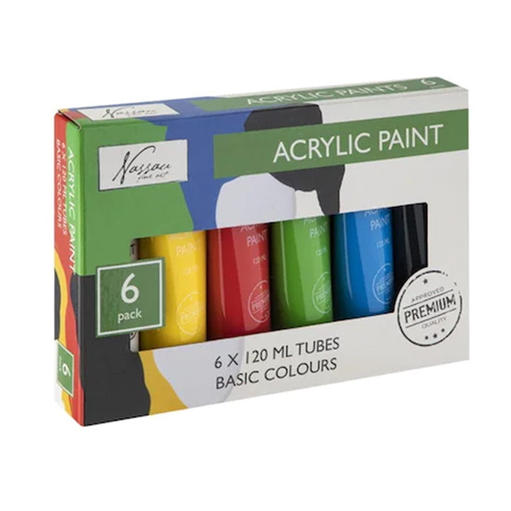 Акрилни бои сет Nassau 6x120ml BASIC COLOURS
