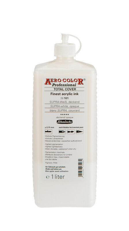 Акрилно мастило Schmincke AERO COLOR Professional 1 l – 101 SUPRA-бела, покривна