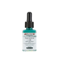 Акрилно мастило Schmincke AERO COLOR Professional Effect 28 ml – 905 AERO METALLIC zelená
