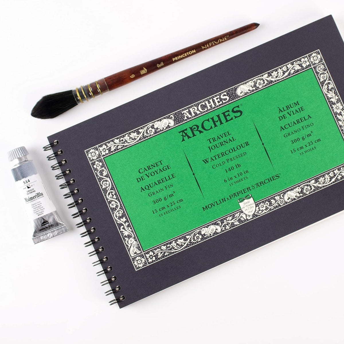 Акварелен блок ARCHES Cold Pressed 300 g/m² 15 x 25 cm – 15 листови, спирала