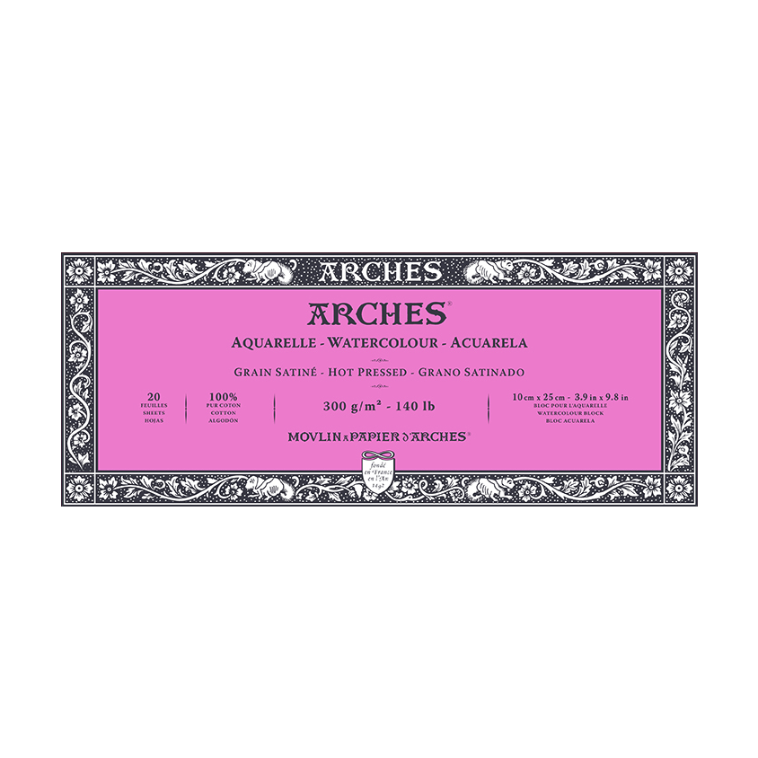 Акварелен блок ARCHES CP природно бела 300 g/m² – 20 листа